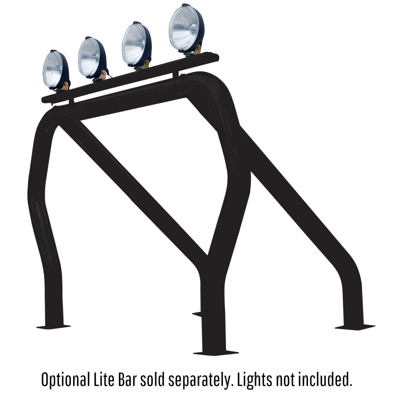 Ford F-250 Super Duty Bed Bar - Go Rhino - Complete Kit w/Main Bar + Kickers - Black - `99-`16